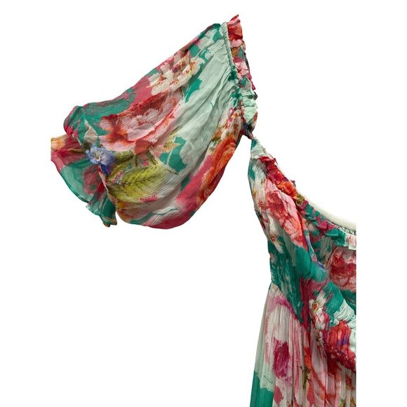 Rococo Sand $565 Floral Off-Shoulder Maxi Dress Medium NWT - Picture 3 of 9